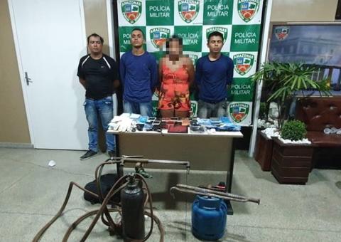 Grupo é preso suspeito de tentar arrombar caixa eletrônico em Manaus