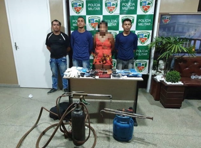 Grupo é preso suspeito de tentar arrombar caixa eletrônico em Manaus