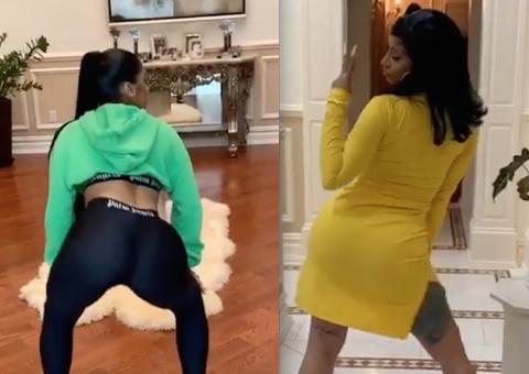  Cardi B e irmã rebolam bumbum gigante ao som de Anitta e MC Mirella