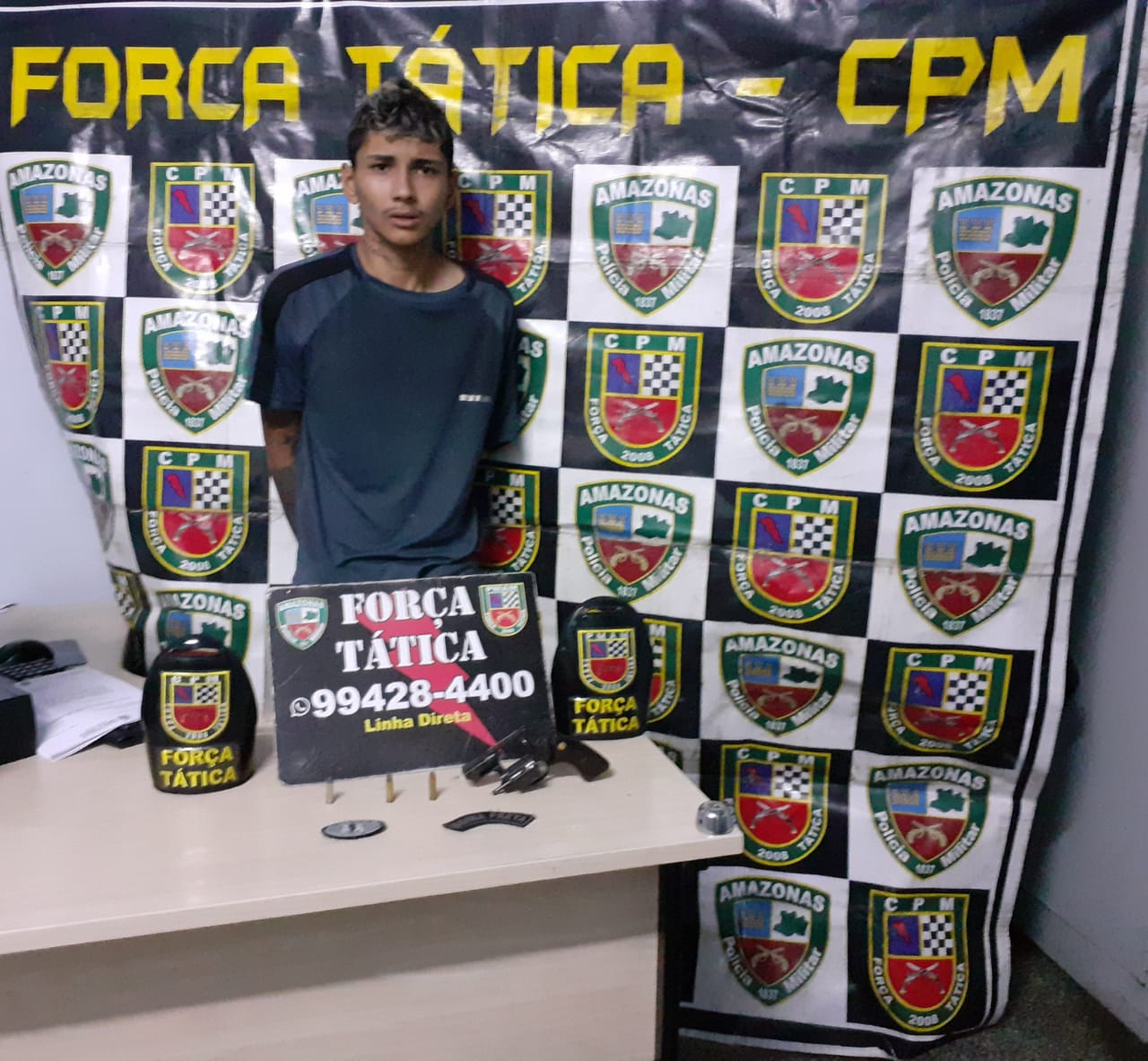 Jovem é preso sob suspeita de planejar ataques a membros de facção rival em Manaus