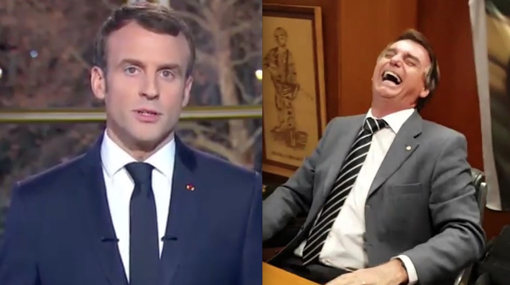 Bolsonaro reage à 'piada' comparando sua mulher com esposa de Macron e é criticado