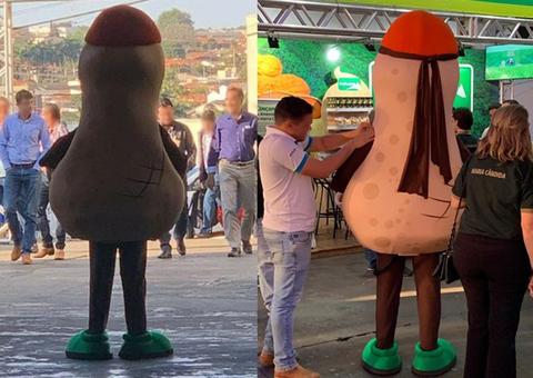 Mascote de feira viraliza na web por causa do formato
