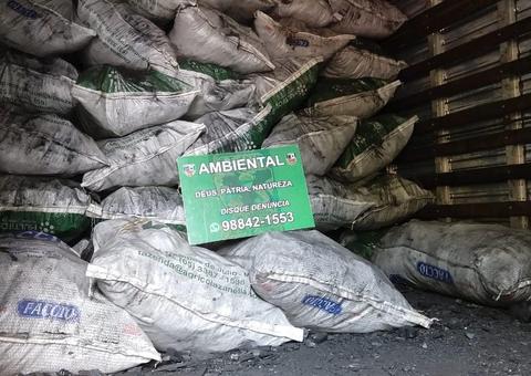 Batalhão Ambiental apreende 2 toneladas de carvão vegetal irregular em Manaus