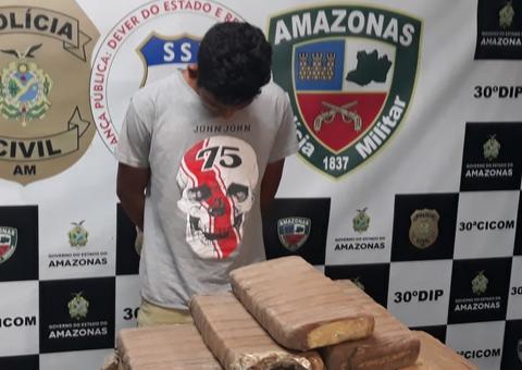 Em Manaus, Homem é preso com R$100 mil em drogas escondidas dentro de cooler