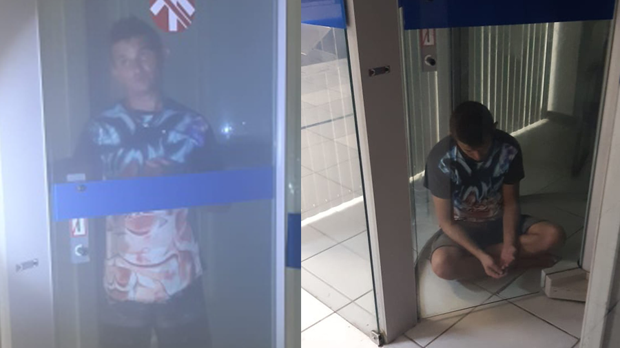 Homem tenta furtar banco e diz ser Goku ao ficar preso em porta giratória