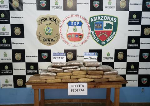 Polícia Civil e Receita Federal apreendem 24 tabletes de maconha durante operação no Amazonas