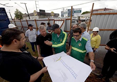 Obras na rotatória do Manoa avançam em Manaus 