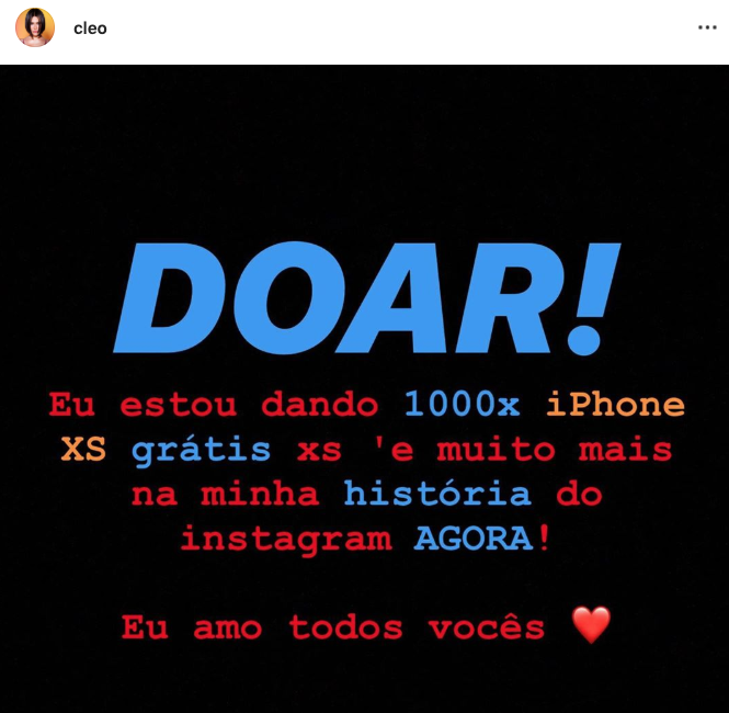 Cleo Pires tem Instagram invadido por hacker