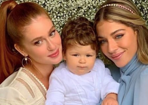 Luma Costa batiza o filho no Cristo Redentor na companhia de Marina Ruy Barbosa 