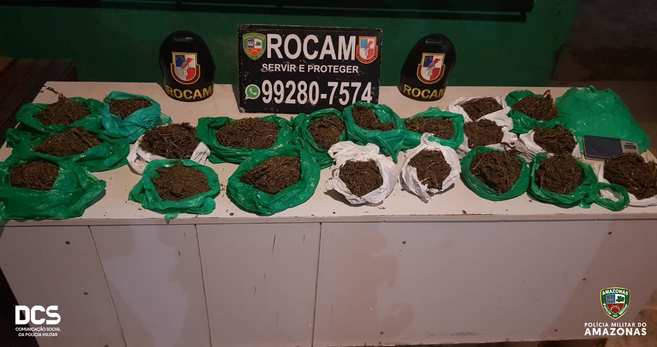 No Amazonas, homem é preso ao ser flagrado com mochila recheada de maconha