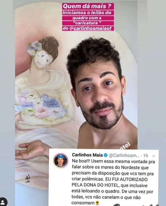 “Eu fui autorizado”, rebate Carlinhos Maia ao ser criticado por rabiscar obra de arte 
