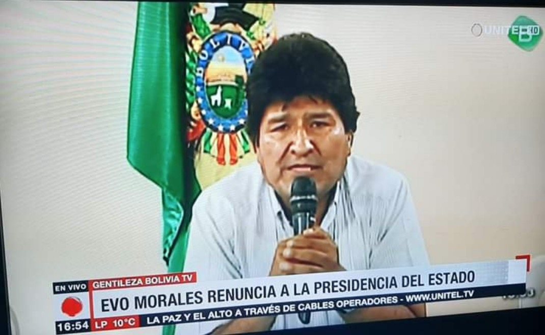 Evo Morales anuncia renúncia à presidência da Bolívia