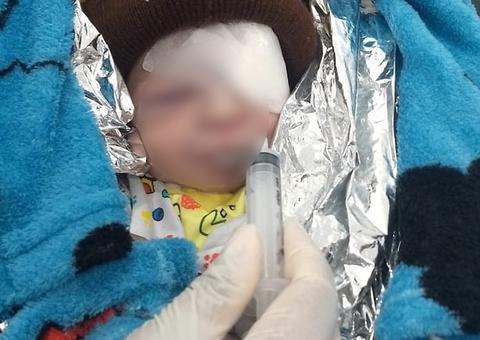 Com placenta e cordão umbilical, bebê é encontrado coberto por formigas na rua
