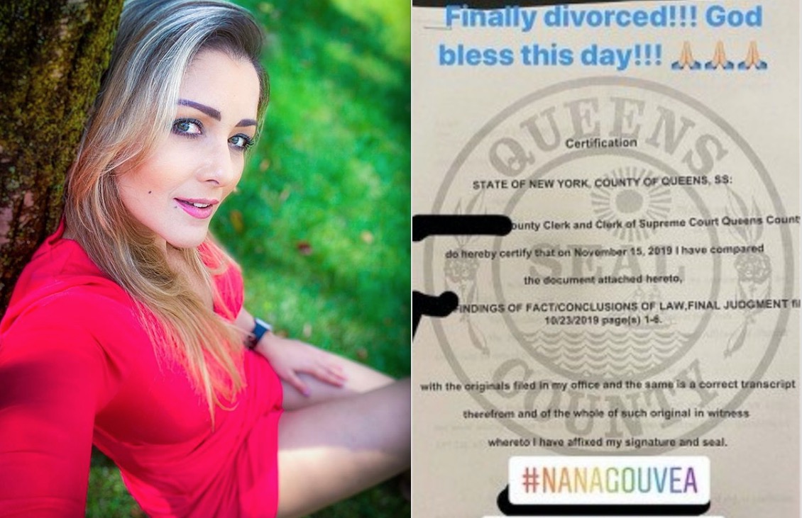 Nana Gouvea pega papel do divórcio nos EUA e comemora: 'finalmente!'