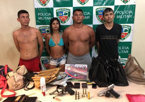 Quarteto armado é preso suspeito de cometer arrastões em Manaus