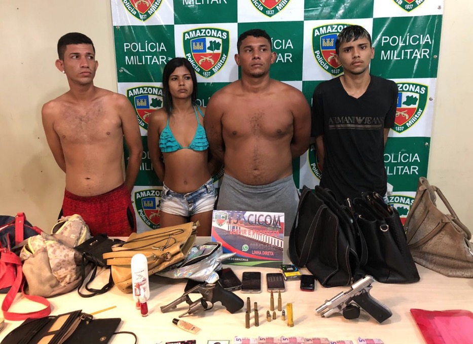 Quarteto armado é preso suspeito de cometer arrastões em Manaus