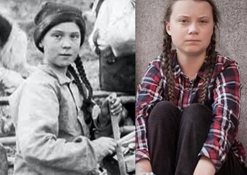 Greta Thunberg tem 'sósia' em imagem do século 19; veja a foto
