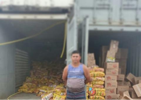 Em Manaus, homem é preso com uma tonelada de alimentos roubados avaliada em R$ 224 mil