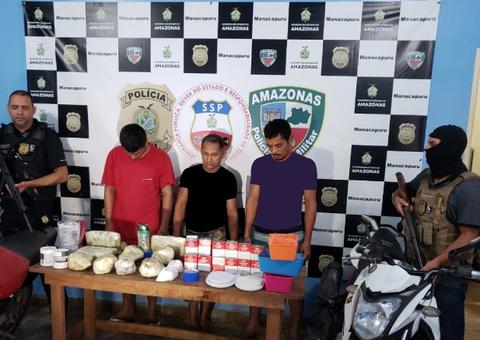 Trio é preso por tráfico com 10 quilos de drogas no Amazonas