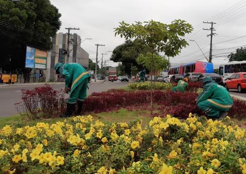 Ações de paisagismo e manutenções em jardins são intensificadas em Manaus 