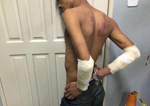 Arma falha durante assalto e suspeito é espancado por populares