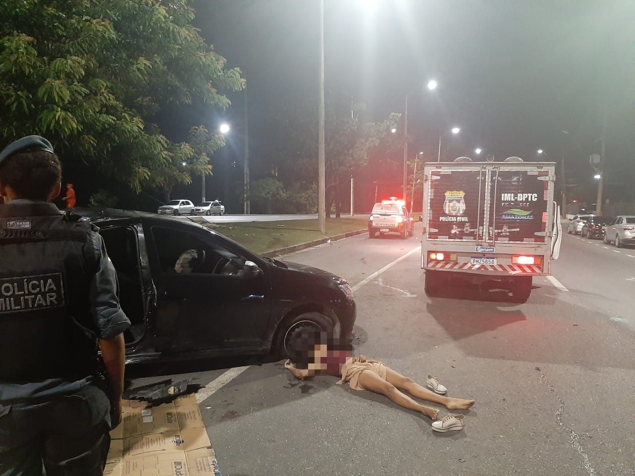 Mulher morre e outras duas ficam feridas em grave acidente em Manaus 