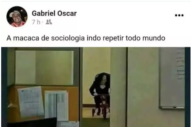 Aluno chama professora de 'macaca' em rede social