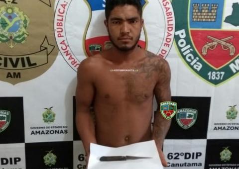 No Amazonas, jovem é preso suspeito de 'rasgar' pulmão de homem com facadas