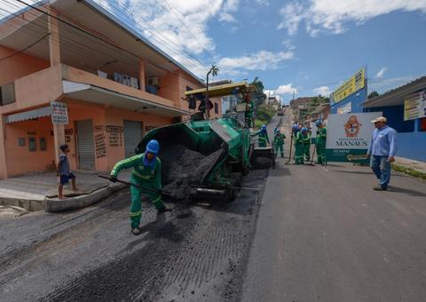 Oito vias da zona Norte são recapeadas em Manaus