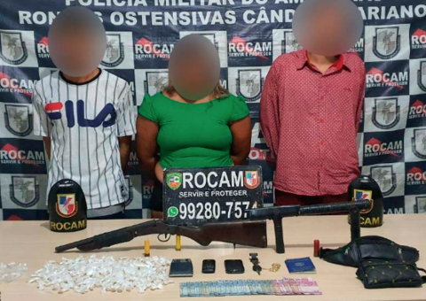 Trio é preso com armas, drogas e dinheiro em Manaus