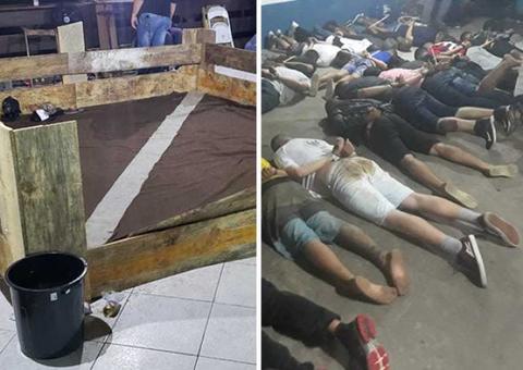 Veja momento em que polícia chega em rinha de cães e encontra animais torturados