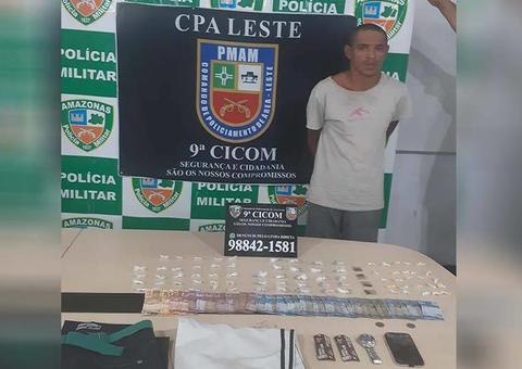 Homem é preso suspeito de traficar drogas e tentar subornar policiais em Manaus 