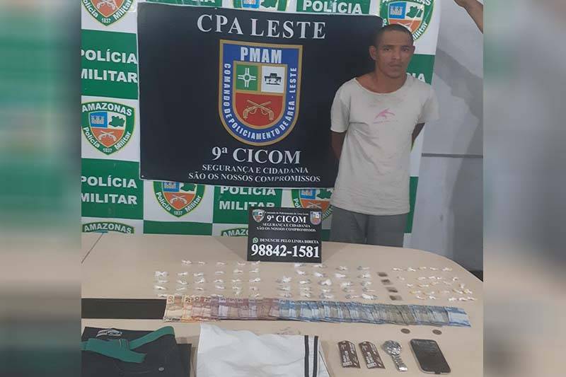 Homem é preso suspeito de traficar drogas e tentar subornar policiais em Manaus 