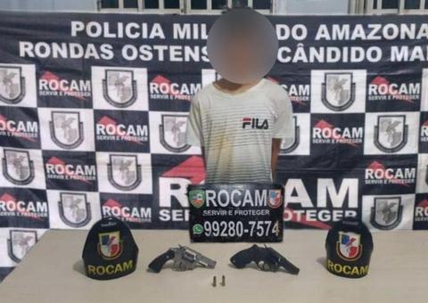 Em Manaus, jovem é preso com arma e munição em abordagem policial