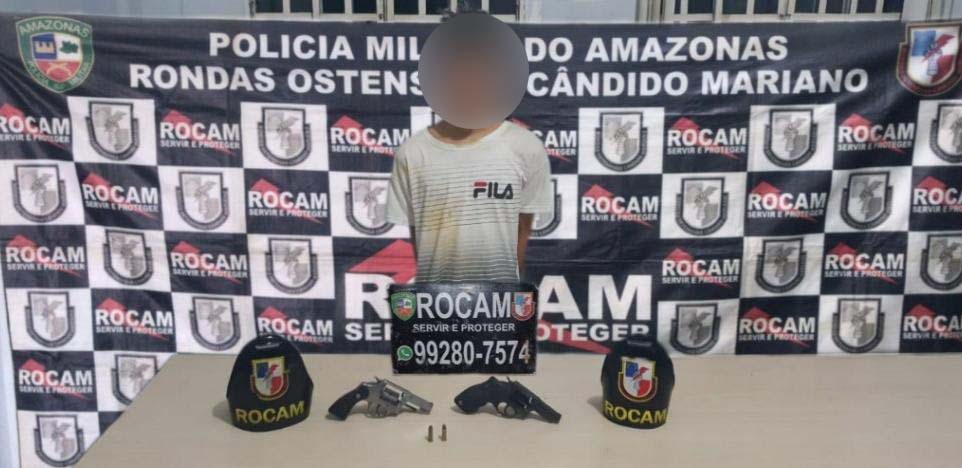 Em Manaus, jovem é preso com arma e munição em abordagem policial