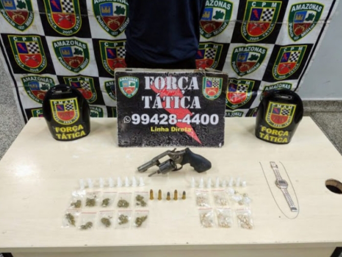 Após ameaçar vizinhos, 'segurança' de boca de fumo é preso armado em Manaus