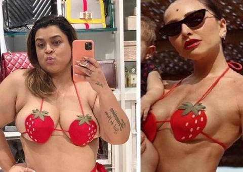 “Morangão suculento”: Preta Gil imita Sabrina Sato com biquíni sexy