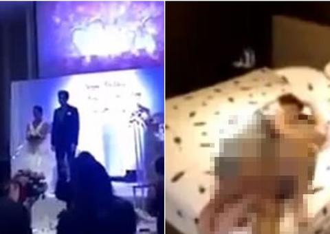 Em casamento, noivo exibe vídeo em que noiva faz sexo com cunhado; Assista 