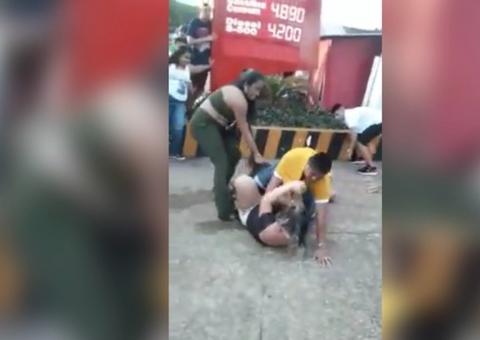 Mulheres trocam tapas e puxões de cabelo em posto de gasolina no Amazonas; Veja Vídeo