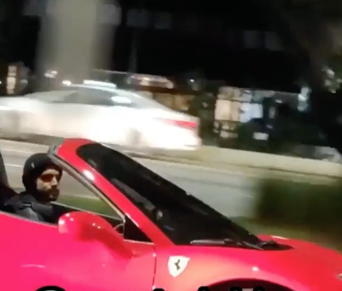 Em Ferrari de R$ 2,3 milhões, Caio Castro sai 'disparado' no trânsito ao ser filmado por fã   