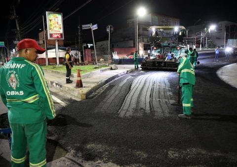 Em Manaus, recapeamento da Darcy Vargas terá continuidade na madrugada desta quinta