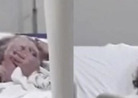 Filha é flagrada tentando asfixiar mãe em hospital; veja vídeo