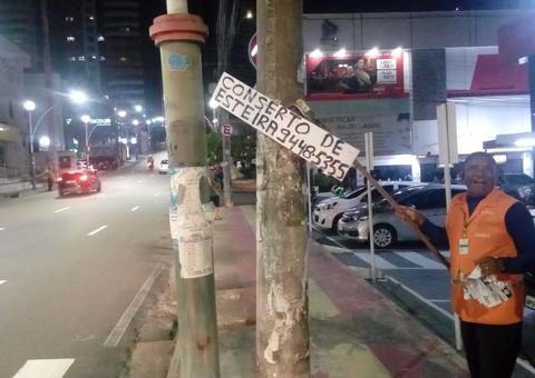 Ação retira 150 placas publicitárias irregulares do Vieiralves, em Manaus 