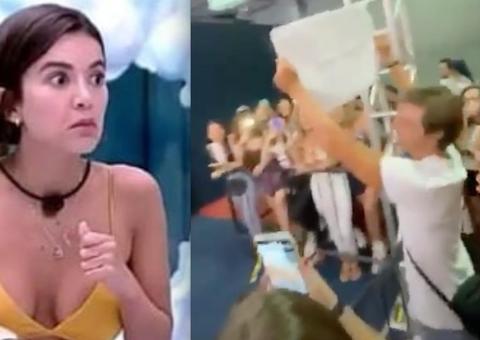 Namorado de Manu Gavassi vai para frente da casa de vidro e deixa recado para sister