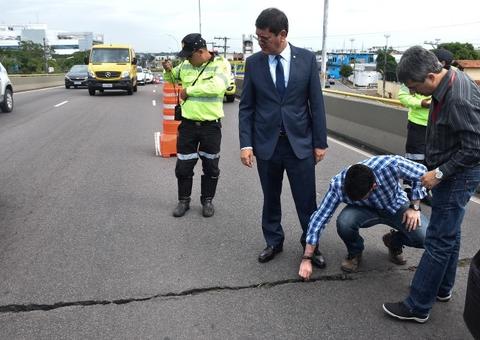 Ministério Público pede reforma urgente de viaduto com rachadura em Manaus 