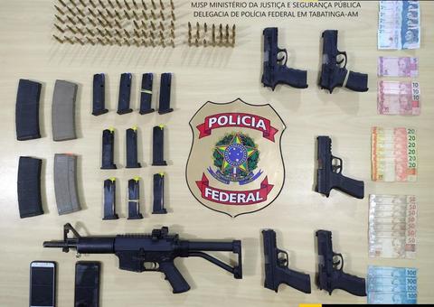 PF prende dupla com armas e munições dentro de embarcação no Amazonas 