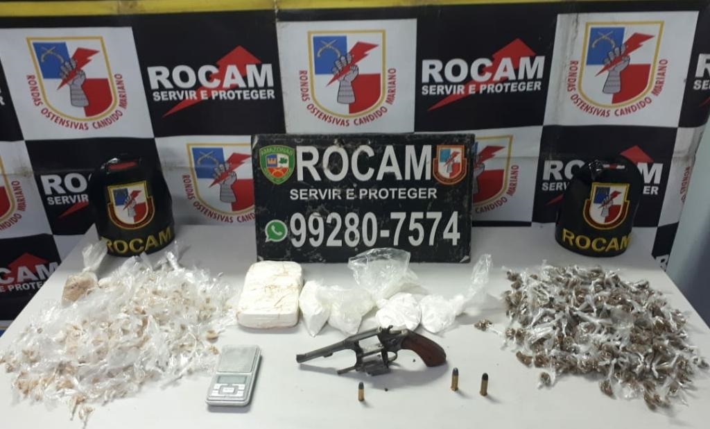 Em Manaus, homem é detido pela Rocam com revólver e drogas 