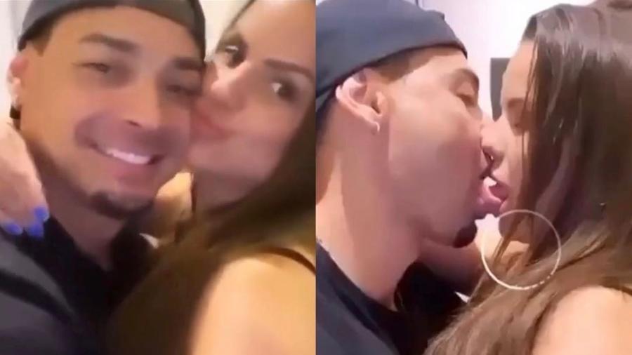 Ex de Juju Salimeni, Felipe Franco surge em clima quente aos beijos com ex-panicat 