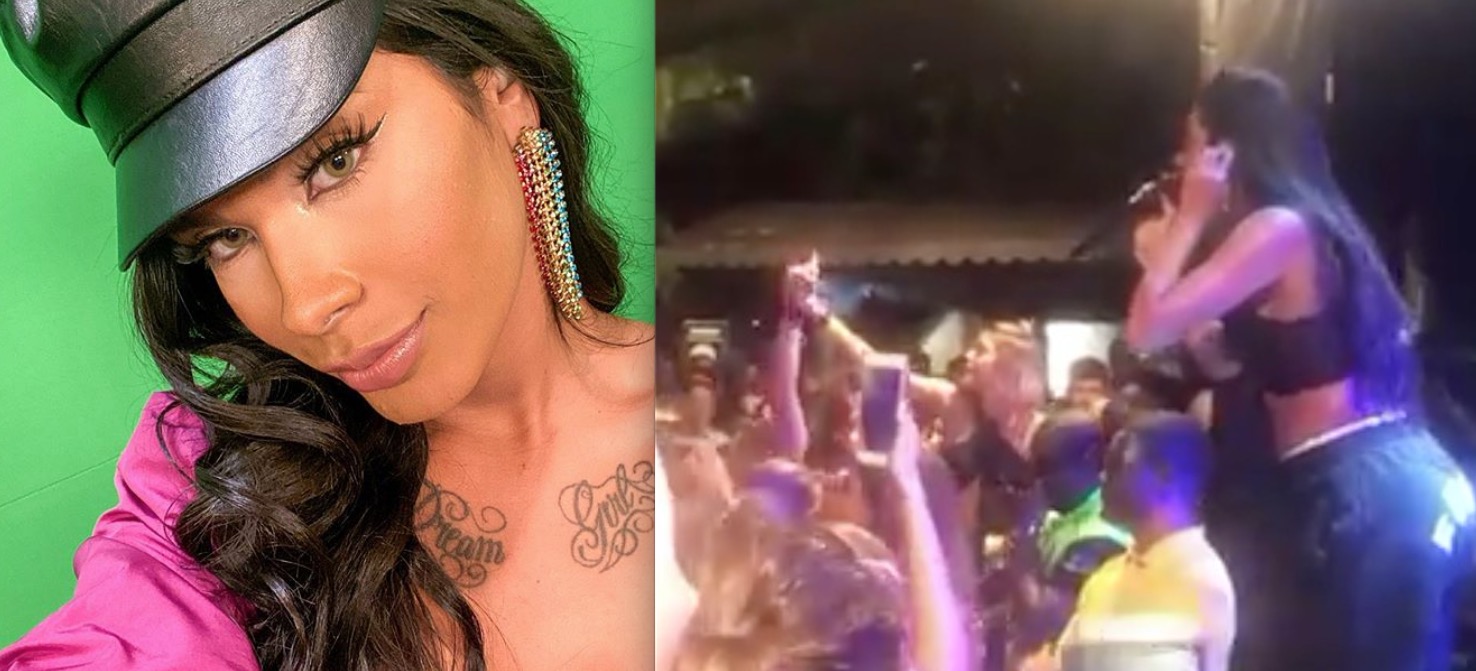 No palco, Pocah para o show e esculacha 'fã': 'enfia o dedo no meio do seu...'