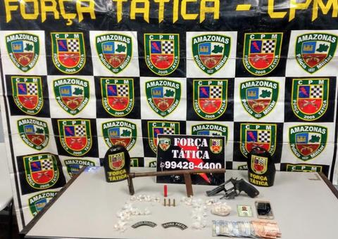 Homem é preso com arma e drogas em Manaus